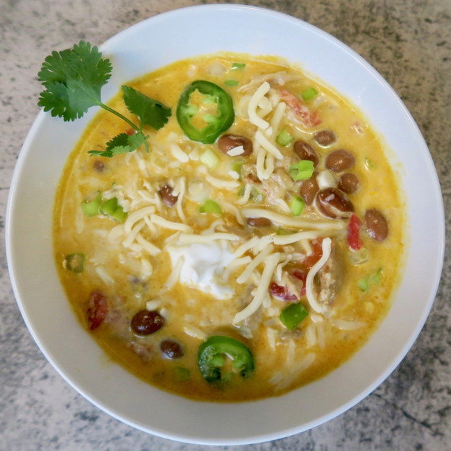 Image of white chicken chili