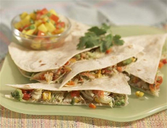 Image of Avocado Quesadillas with Mango Salsa