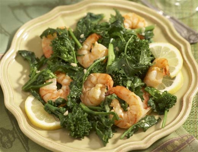 Image of Baby Broccoli and Shrimp Sauté