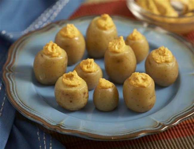 Image of Baby Dutch Yellow® Potatoes Stuffed with Hummus