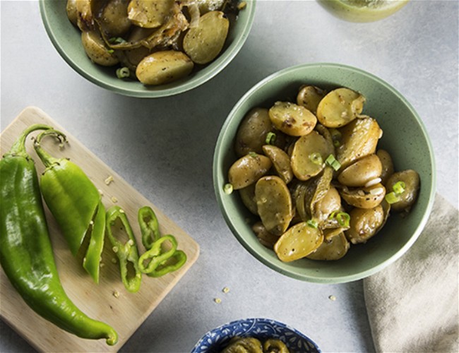 Image of Baby Dutch Yellow® Potatoes with Roasted Hatch Pepper Vinaigrette