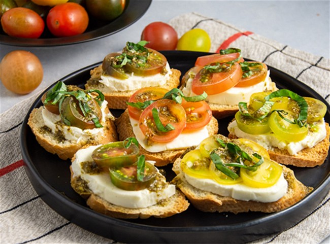 Image of Baby Heirloom Tomato Bruschetta