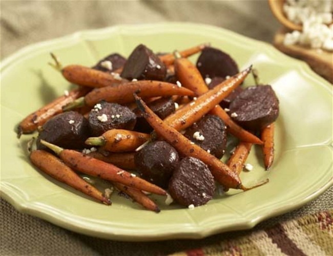 Image of Balsamic Marinated Roasted Baby Beets and Baby Carrots