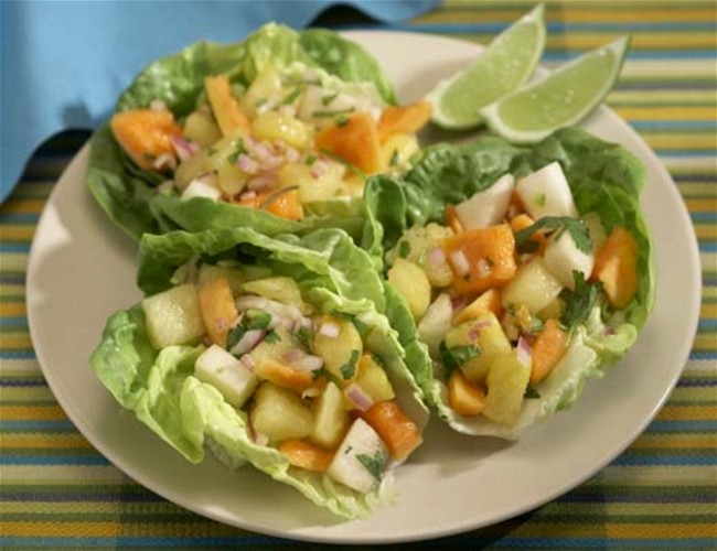 Image of Papaya, Jicama, Watermelon Salad with Ginger Dressing