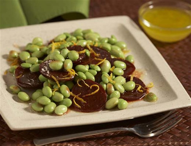 Image of Beet and Edamame (Soybeans) Salad with Citrus Vinaigrette
