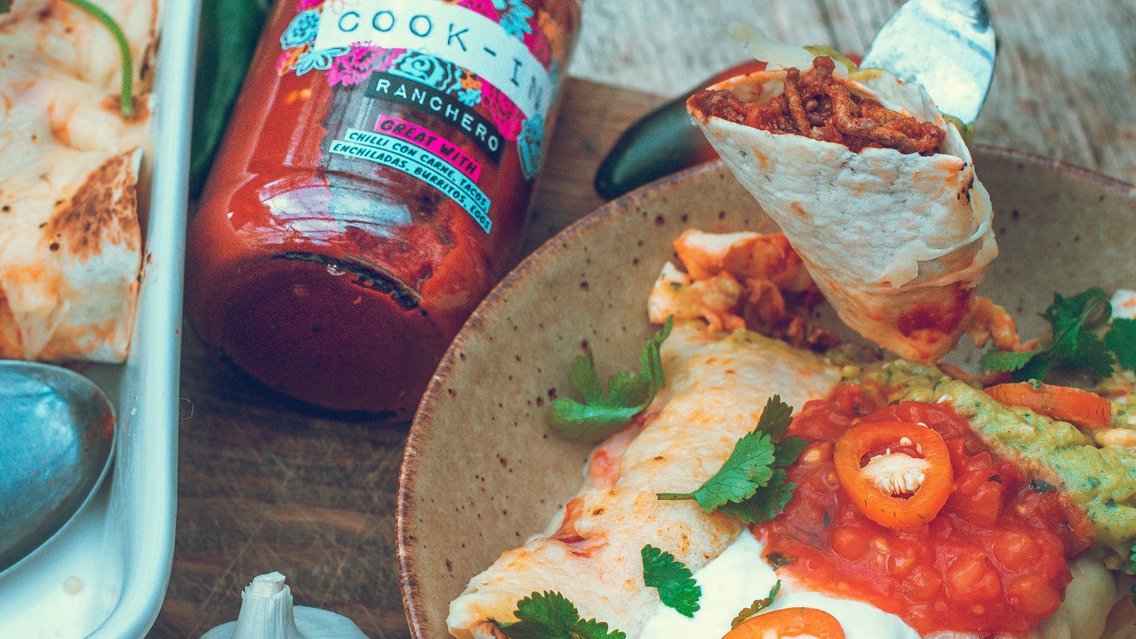 Image of Beef enchiladas with Ranchero Cook-In Sauce