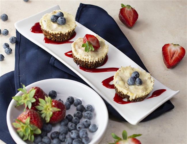 Image of Peach, Blueberry & Strawberry Mini Cheesecakes