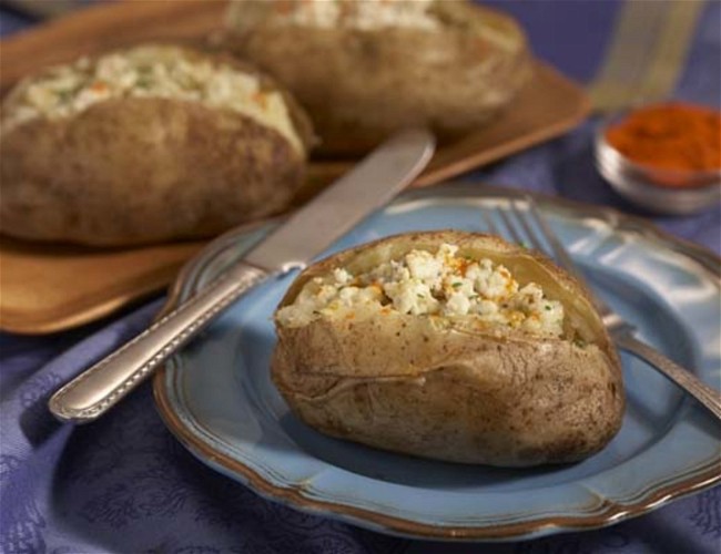 Image of Bleu Cheese Stuffed Grilled Baked Potatoes