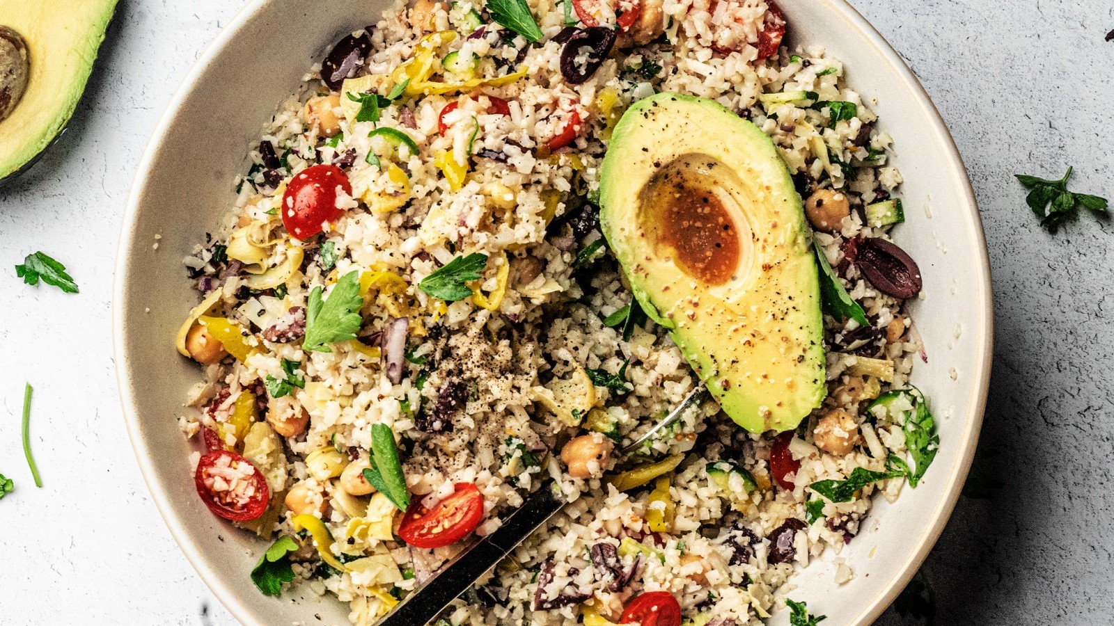 Image of Vegan Keto Mediterranean Bowl