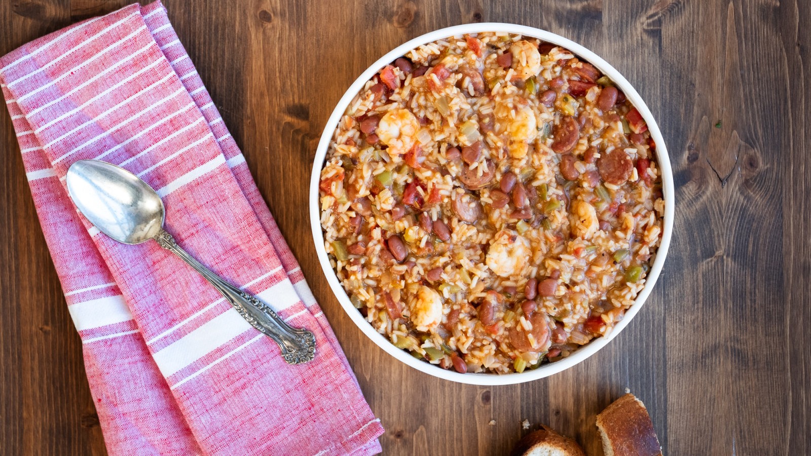 Image of Jalapeño Bacon Bean Jambalaya Style Rice & Beans with Shrimp & Sausage