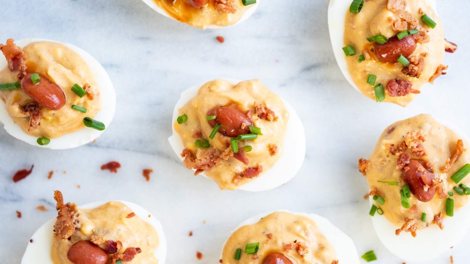 Image of Jalapeño Bacon Bean Deviled Eggs