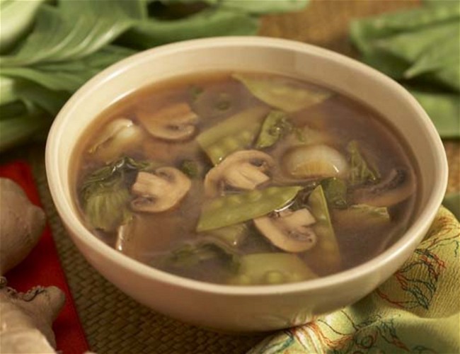 Image of Bok Choy and Mushroom Soup