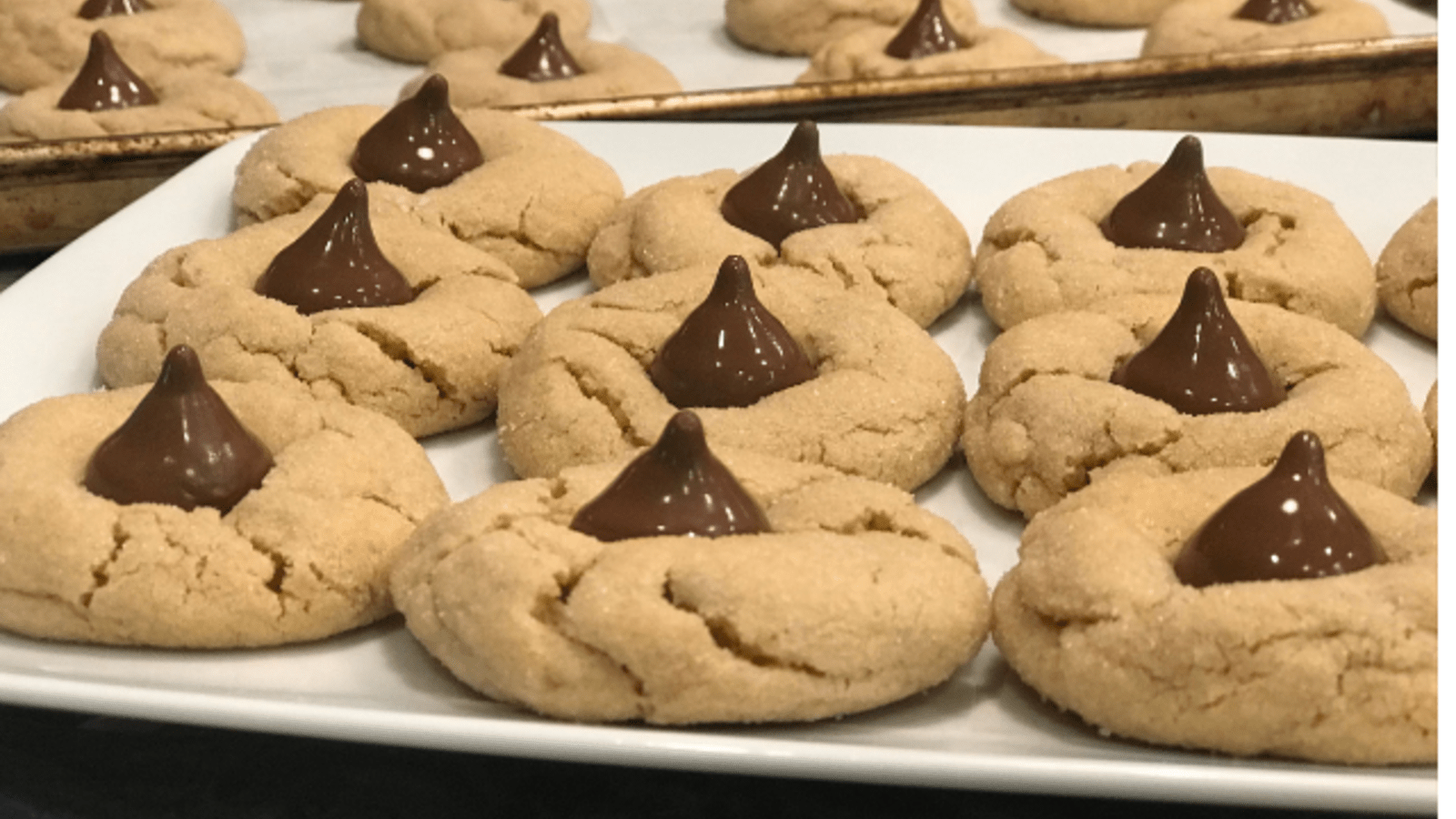 Image of Peanut Butter cookie with a Kiss 