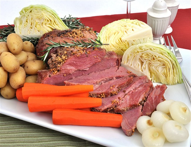 Image of Braised Corned Beef with Cipolline Onions and Cabbage