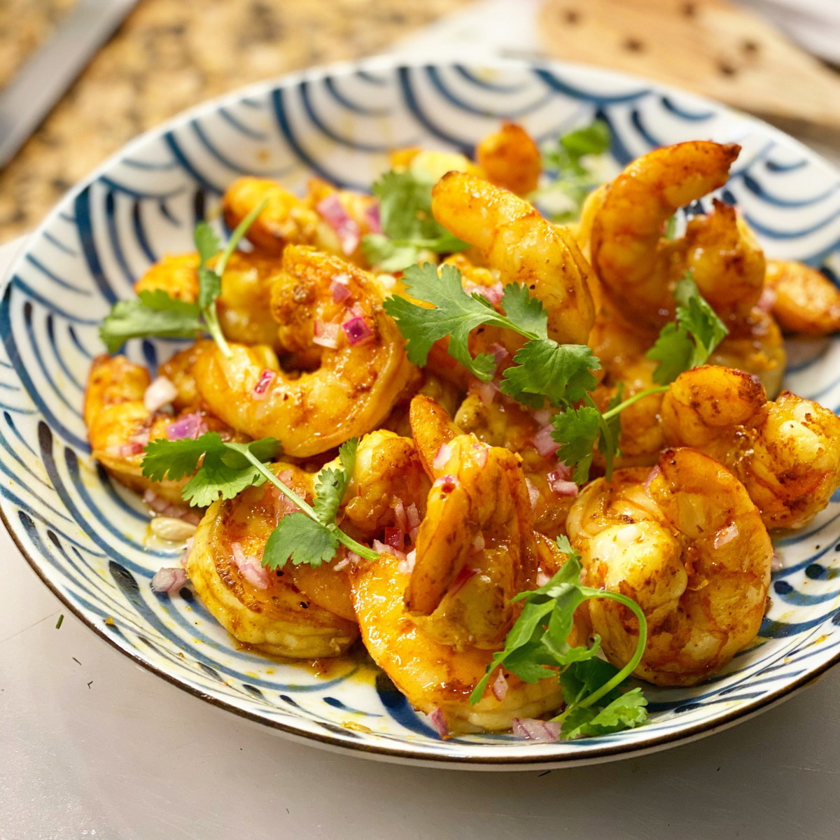 Shrimp Salvador with Israeli Mignonette