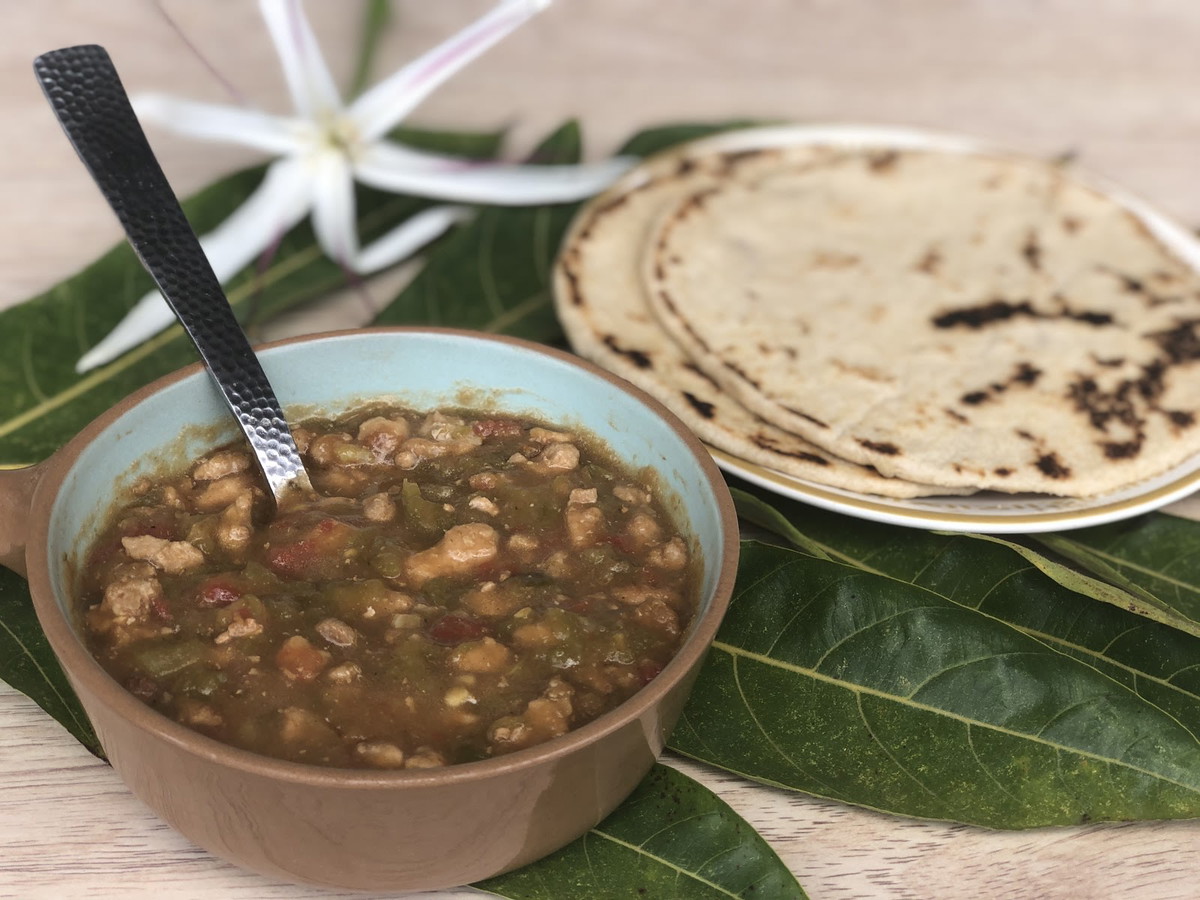 Grandpa Bill's Green Chili with ʻUlu Flour