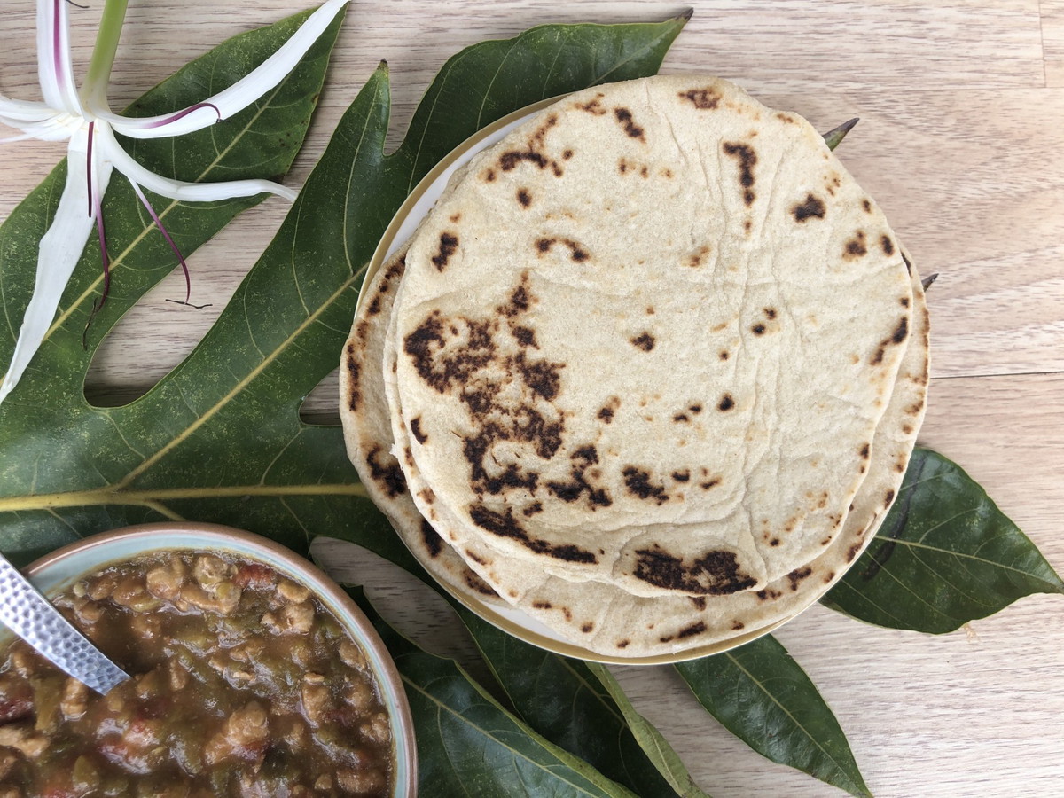 Grandma Orlinda's 20% ʻUlu Flour Tortillas Recipe