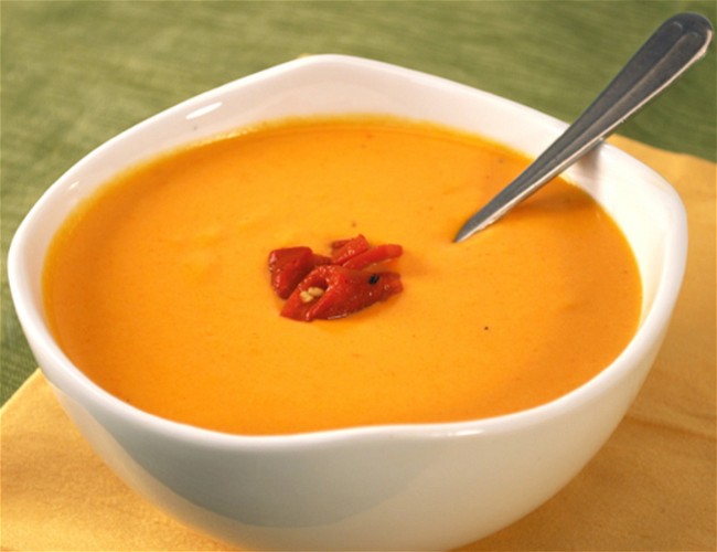 Image of Potato Cheese and Piquillo Pepper Soup