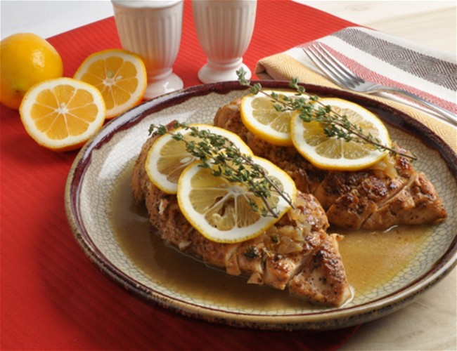 Image of Chicken Breasts with Meyer Lemon Shallot Sauce