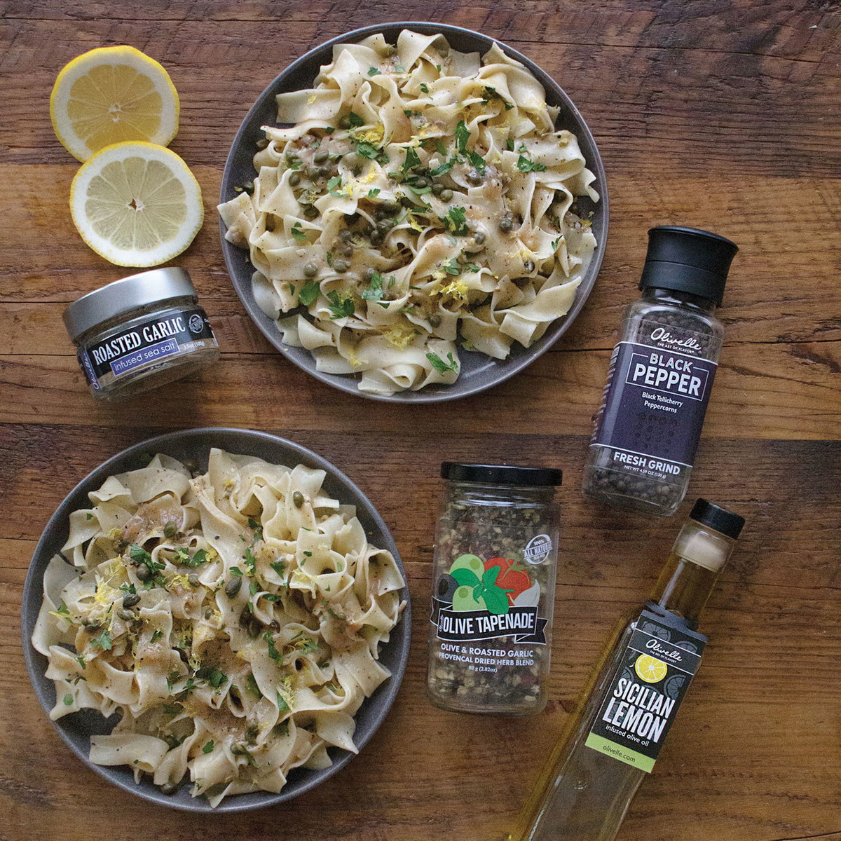 Lemon & Pepper Pasta with Lemony White Wine Sauce