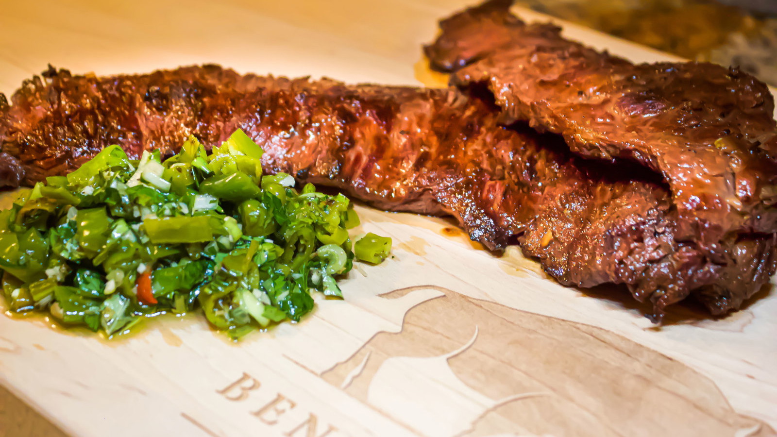 Image of Bison Skirt Steak with Shishito Pepper Salsa