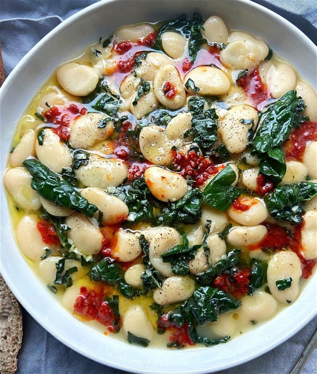 Image of Queen Butter Beans, Cavolo Nero + Nduja