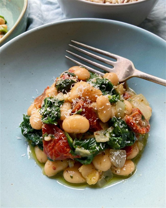 Image of Butter Bean, Sun-Dried Tomato + Spinach Stew