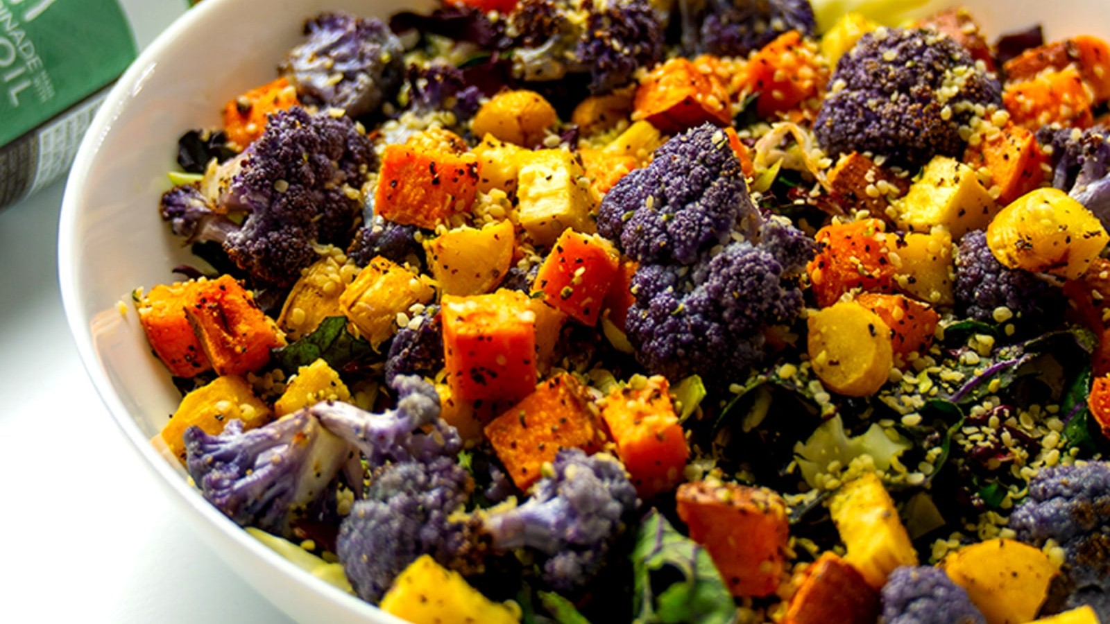 Image of Roasted Veggie Bowl with Kale & Cabbage Slaw 