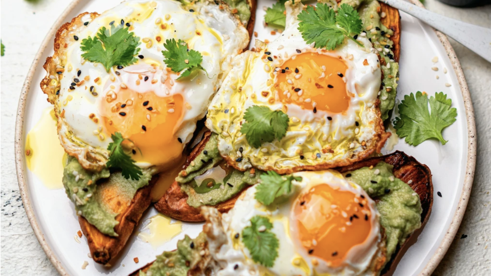 Image of Sweet Potato Toast With Avocado And Egg