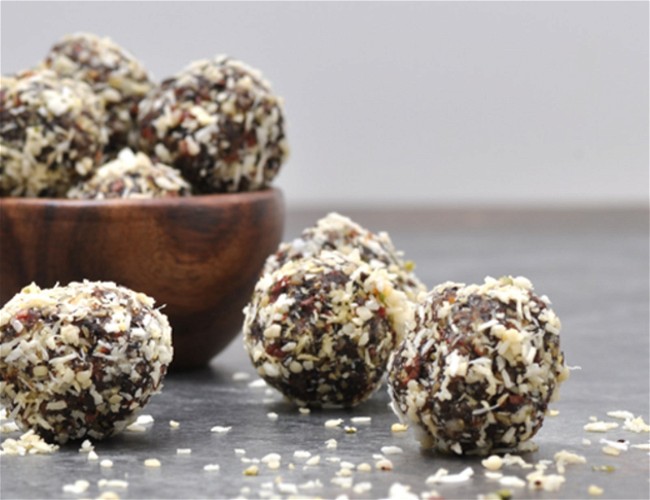 Image of Coffee Coconut Goji Cacao No Bake Energy Bites