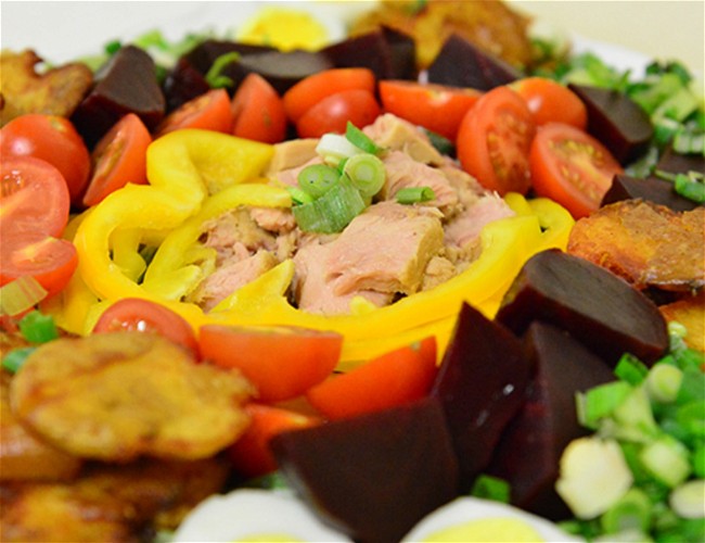 Image of Composed Salad with Baby Red Beets and Fried Baby Dutch Yellow® Potatoes