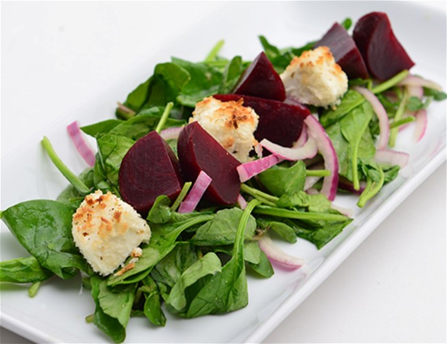 Image of Roasted Baby Beet, Herbed Goat Cheese Green Salad with Dijon Vinaigrette