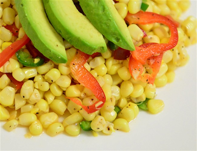 Image of Corn, Red Pepper, and Avocado Salad with Lime Vinaigrette