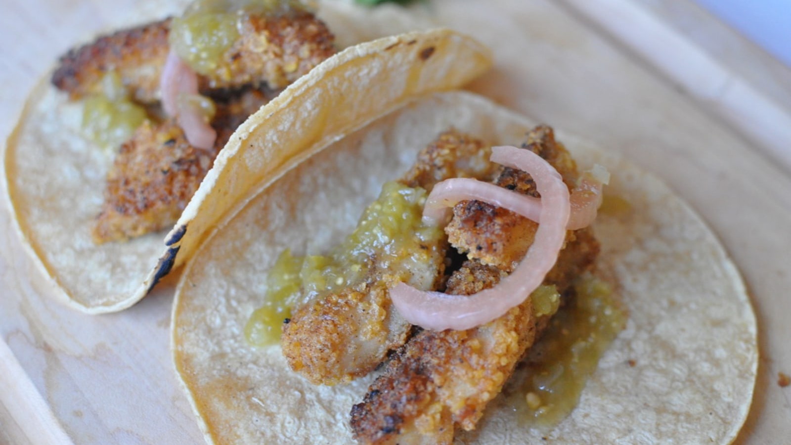 Image of Plantain Crouton Crusted Fish Tacos