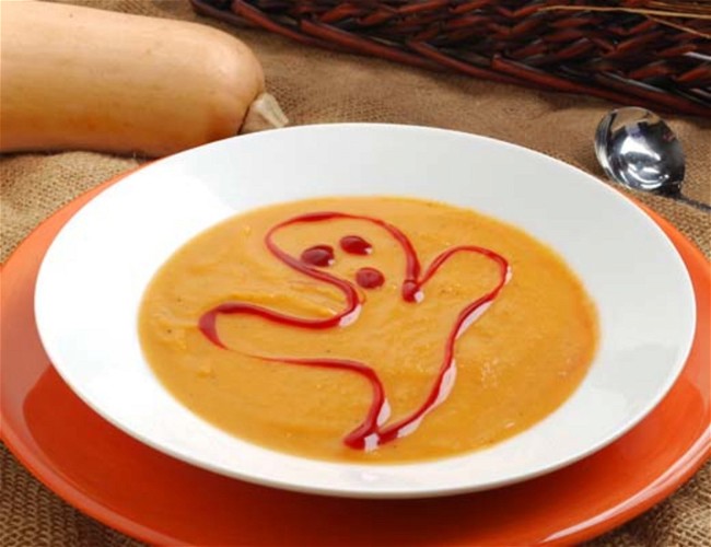 Image of Roasted Butternut Soup with Ghost Chile Sauce