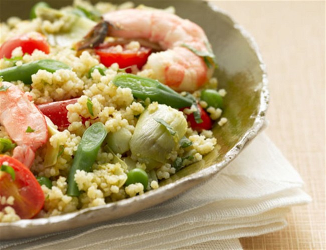 Image of Couscous with Shrimp and Green Beans