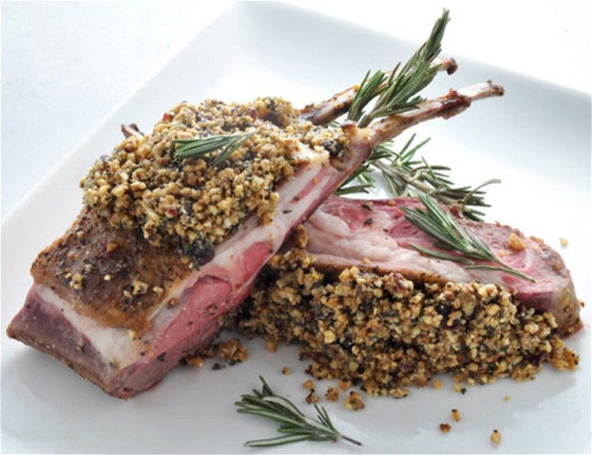 Image of Cranberry Clean Snax® Crusted Roasted Rack of Lamb