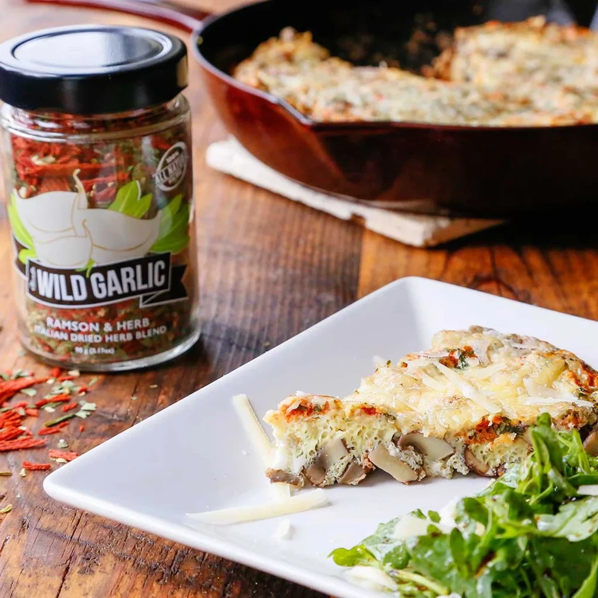 Wild Garlic and Mushroom Frittata