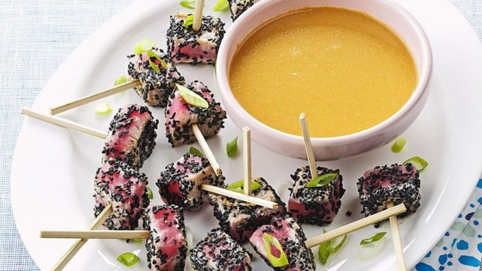 Image of Asian Tuna Bites with Dijon Dipping Sauce