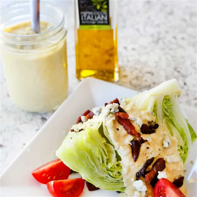 Image of Blue Cheese Dressing With A Classic Wedge Salad