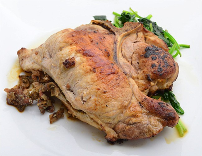 Image of Crumbled Bleu Cheese and Mushroom Stuffed Pork Chops