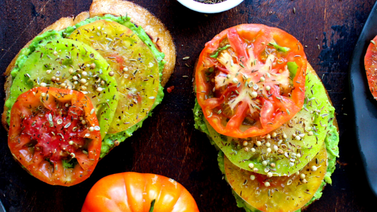 Image of Avocado Toast with Heirloom Tomatoes and Toasted Spices