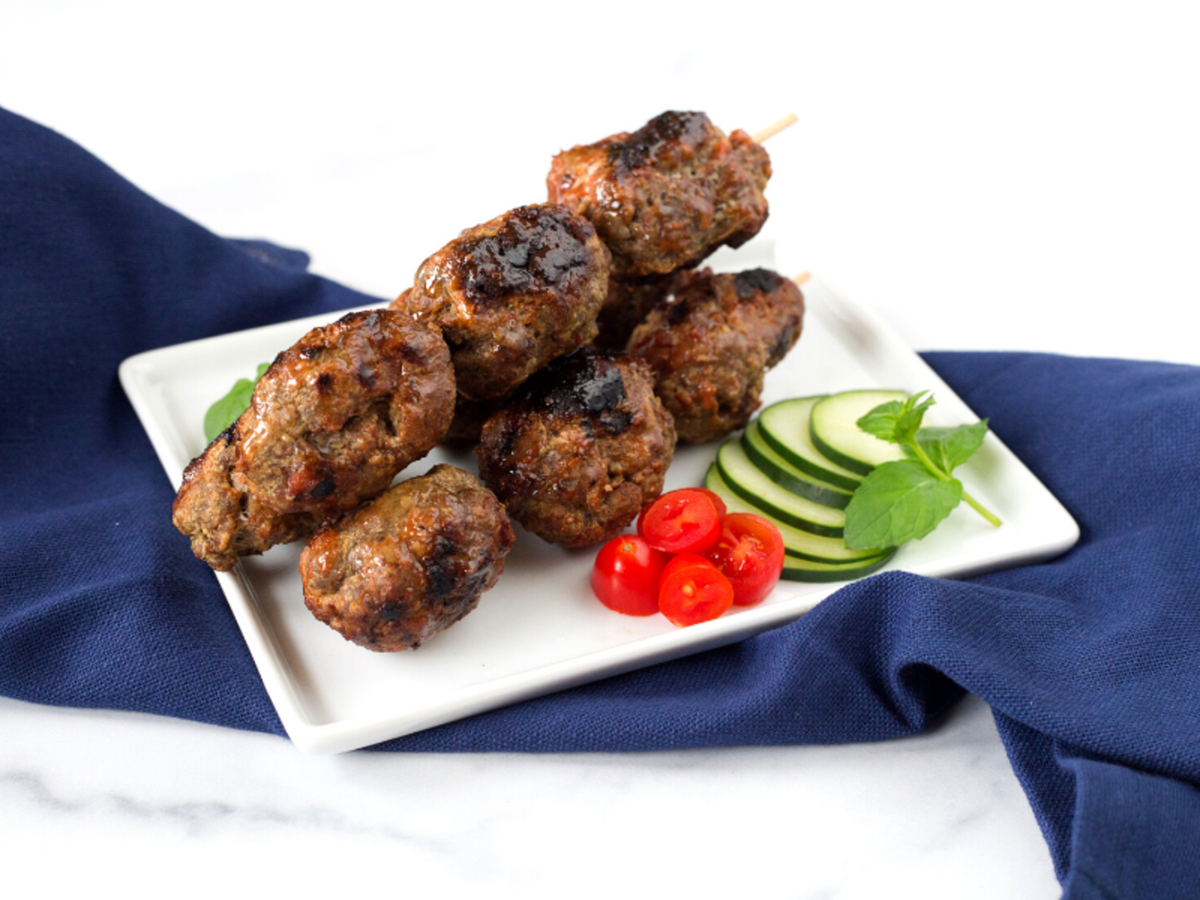 Baharat Glazed Lamb Kebabs