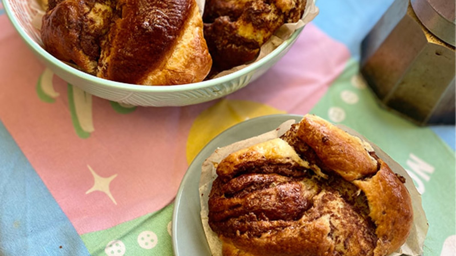 Image of Nutty Babka Nutella and Tahini Buns