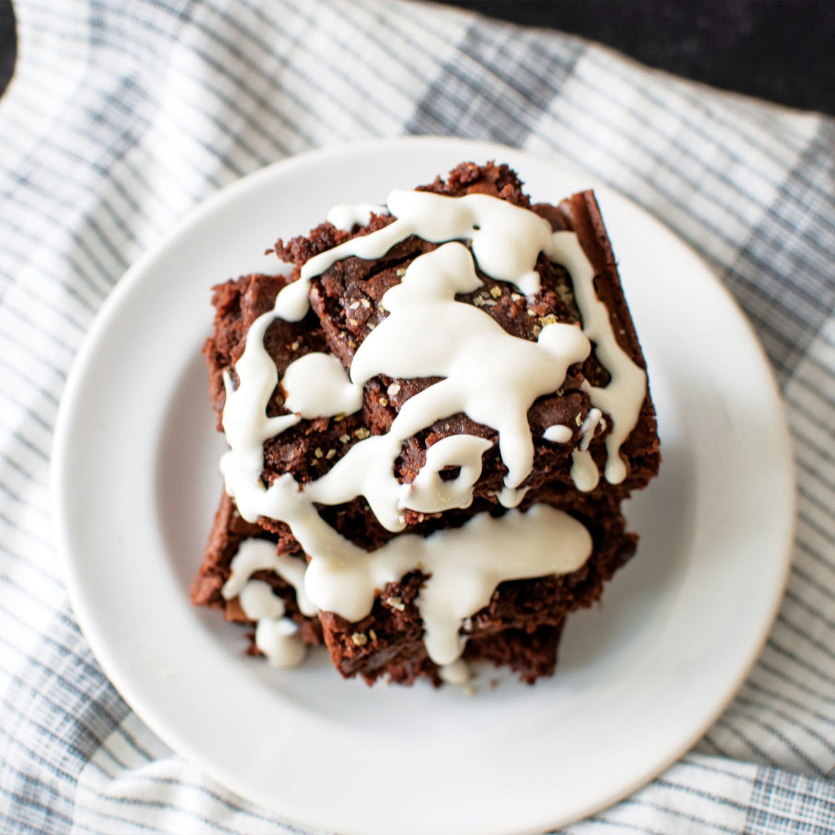 Green Chile Brownies With Cream Cheese Drizzle