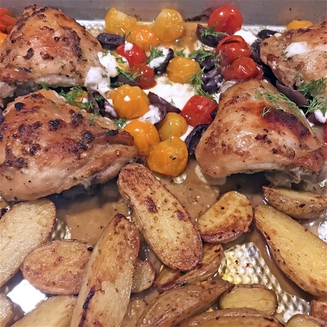 Image of Greek Oven Roasted Chicken Thighs