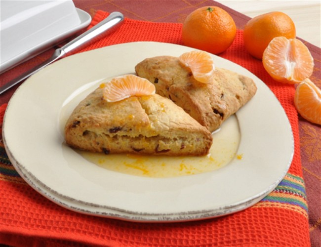 Image of Dried Cranberry Pixie Tangerine Scones with Pixie Tangerine Sauce