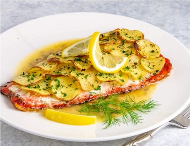 Image of DYP® Scalloped Salmon with Lemon Herb Sauce
