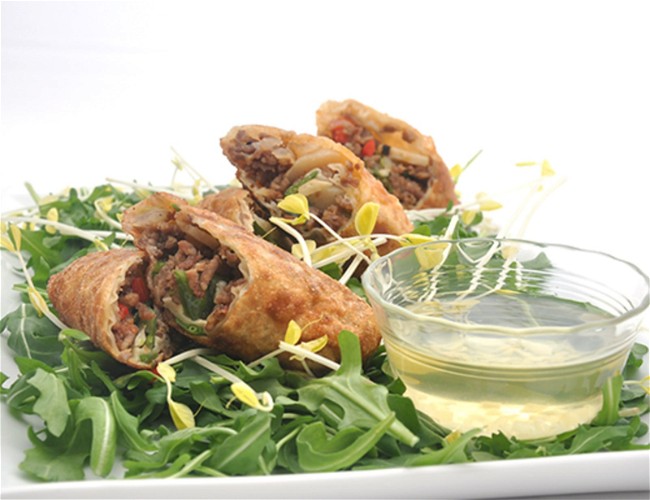 Image of Egg Rolls and Dipping Sauce