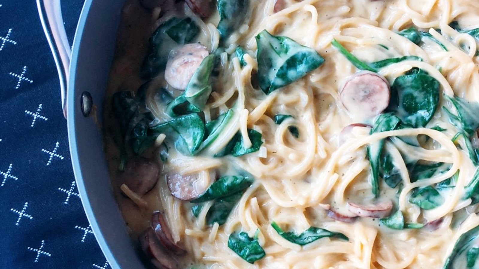 Image of Creamy One Pot Spaghetti with Chicken Sausage